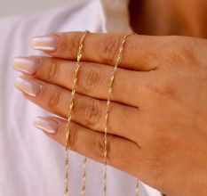 Singapore Gold plated chain necklace for women, Brass handmade jewelry